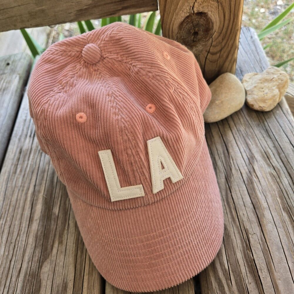 Los Angeles LA Hat Cap Strapback OS Pink American Needle Adjustable Corduroy